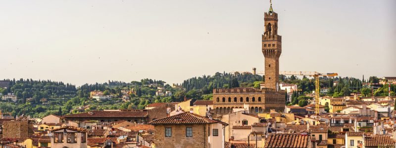 The beautiful cityscape of Florence at sunset